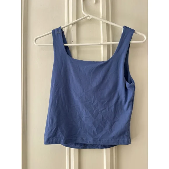 SHEIN women's Blue Ruched Crop Top Size S - Picture 2 of 4
